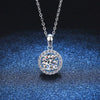 Moissanite 925 Silver Necklace With Plated Pt950 Classic Seiko Round Bag Pendant And Simple Clavicle Chain Geometric Style