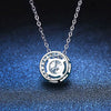 Moissanite 925 Silver Necklace With Plated Pt950 Classic Seiko Round Bag Pendant And Simple Clavicle Chain Geometric Style