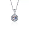Moissanite 925 Silver Necklace With Plated Pt950 Classic Seiko Round Bag Pendant And Simple Clavicle Chain Geometric Style