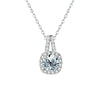 Moissanite Square Diamond Pendant Jewelry With Clavicle Chain In S925 Silver And Pt950 Platinum Electroplated For Women Geometric Style