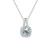 Moissanite Square Diamond Pendant Jewelry With Clavicle Chain In S925 Silver And Pt950 Platinum Electroplated For Women Geometric Style