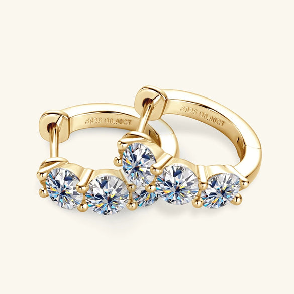 Moissanite Sterling Silver 925 Silver Ear Clip Jewelry Electroplating Geometric Style Women's Earrings