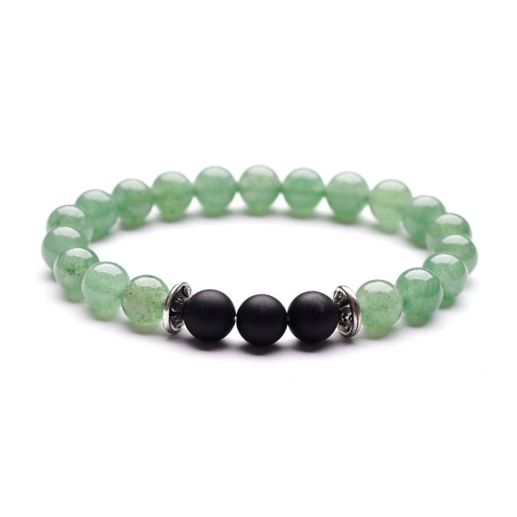 Moon And Star Couple Bracelet With Black Onyx White Pine Stone And Green Aventurine Geometric Beaded Friendship Bracelet