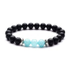 Moon And Star Couple Bracelet With Black Onyx White Pine Stone And Green Aventurine Geometric Beaded Friendship Bracelet