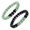 Moon And Star Couple Bracelet With Black Onyx White Pine Stone And Green Aventurine Geometric Beaded Friendship Bracelet