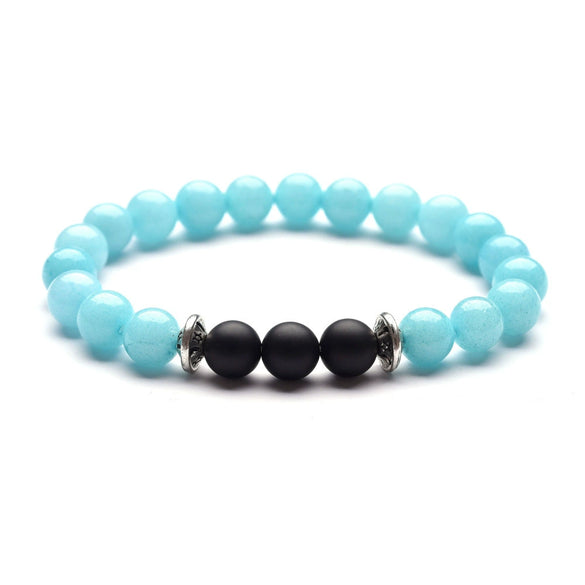 Moon And Star Couple Bracelet With Black Onyx White Pine Stone And Green Aventurine Geometric Beaded Friendship Bracelet