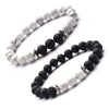 Moon And Star Couple Bracelet With Black Onyx White Pine Stone And Green Aventurine Geometric Beaded Friendship Bracelet