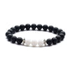Moon And Star Couple Bracelet With Black Onyx White Pine Stone And Green Aventurine Geometric Beaded Friendship Bracelet