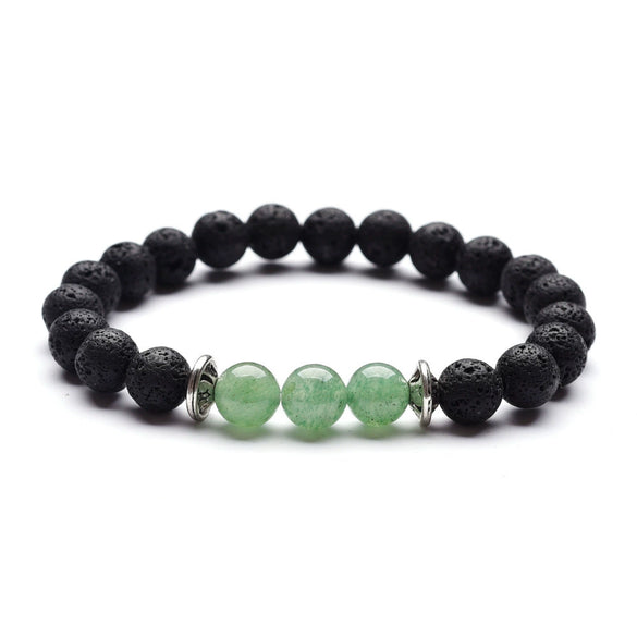 Moon And Star Couple Bracelet With Black Onyx White Pine Stone And Green Aventurine Geometric Beaded Friendship Bracelet