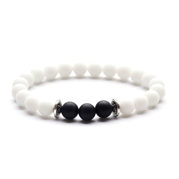 Moon And Star Couple Bracelet With Black Onyx White Pine Stone And Green Aventurine Geometric Beaded Friendship Bracelet