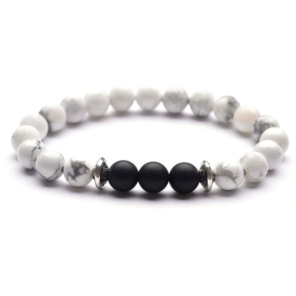 Moon And Star Couple Bracelet With Black Onyx White Pine Stone And Green Aventurine Geometric Beaded Friendship Bracelet