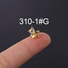 Moonstone Ear Nail Metal Geometric Style Electroplating Jewelry