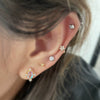 Moonstone Ear Nail Metal Geometric Style Electroplating Jewelry
