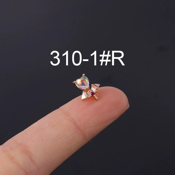 Moonstone Ear Nail Metal Geometric Style Electroplating Jewelry