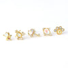 Moonstone Ear Nail Metal Geometric Style Electroplating Jewelry