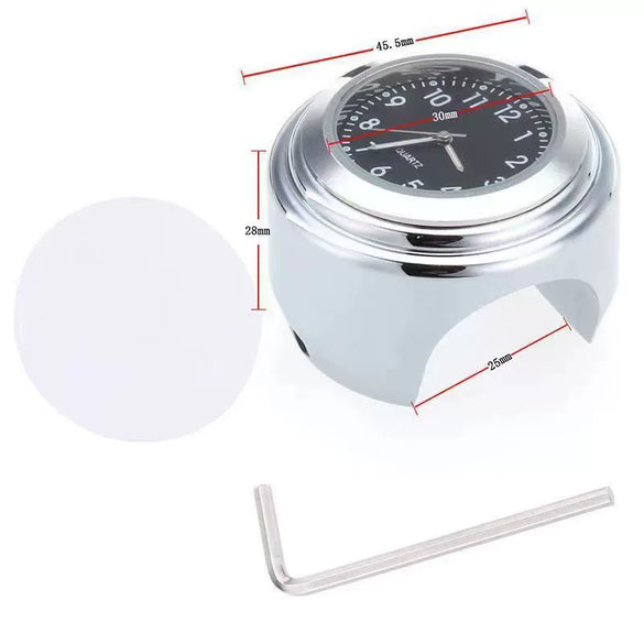 Motorcycle And Car Aluminum Alloy Handlebar Luminous Quartz Clock Adjustable Angle Type