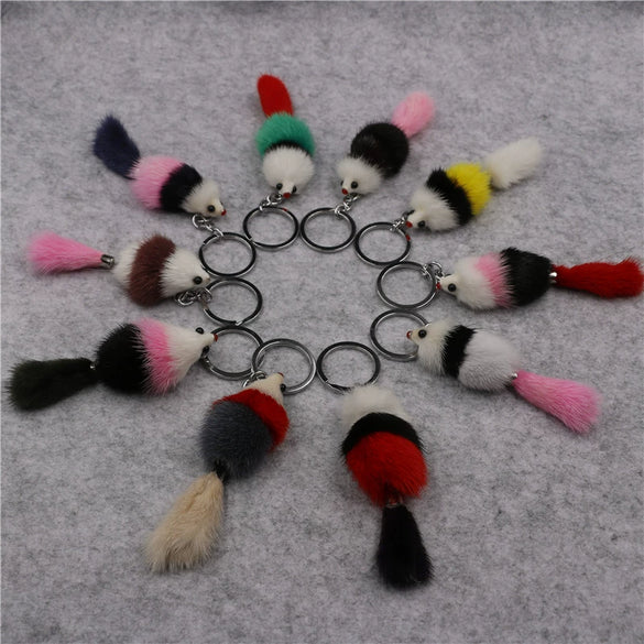 Mouse Pendant Plush Keychain