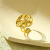 Mouth Ring Titanium Steel Light Luxury Style Electroplating Flower Vein Women's