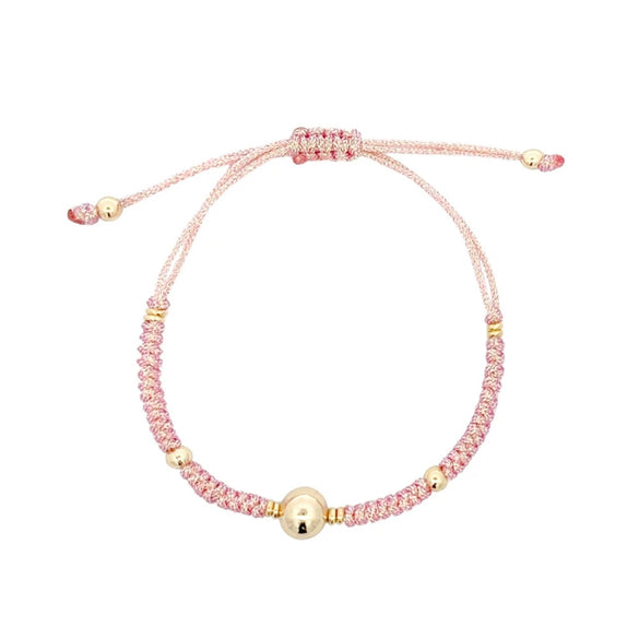 Multi Color Hand Woven Beaded Metal Bracelet For Women With 18K Copper Gold Plated Beads