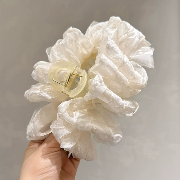 Multi Layer Bow Handmade Mesh Grab Clip Headwear For Girls