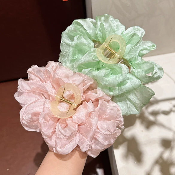 Multi Layer Bow Handmade Mesh Grab Clip Headwear For Girls