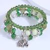 Multi Layer Bracelet With Metal Elephant Pendant And Glass Beads Alloy Material