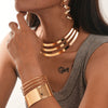 Multi Layer Collar Bracelet Earrings Jewelry Suit For Women Alloy Electroplated With O Word Chain