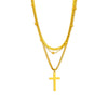 Multi Layer Female Clavicle Chain Necklace In Titanium Steel With Cross Design And Electroplating Treatment
