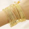 Multi Layer Stacked Geometric Metal Alloy Iron Electroplated Unisex Bracelet Set