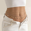 Multi-Layer Tassel Sequined Metal Waist Beach Rhinestone Alloy Body Chain
