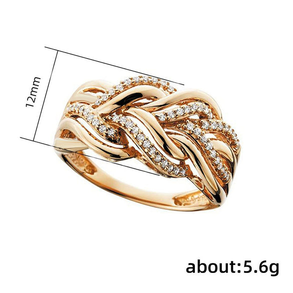 Multi Layer Winding Hollow Metal Geometric Twist Ring For Men And Women Copper Material