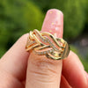 Multi Layer Winding Hollow Metal Geometric Twist Ring For Men And Women Copper Material
