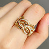Multi Layer Winding Hollow Metal Geometric Twist Ring For Men And Women Copper Material