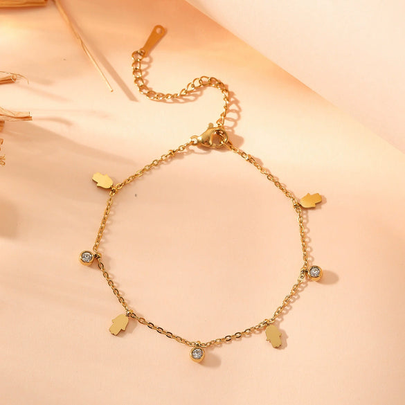 Multi Pendant Women's Necklace In Titanium Steel With Four Leaf Clover Love Star Moon Devil's Eye And Geometric Patterns