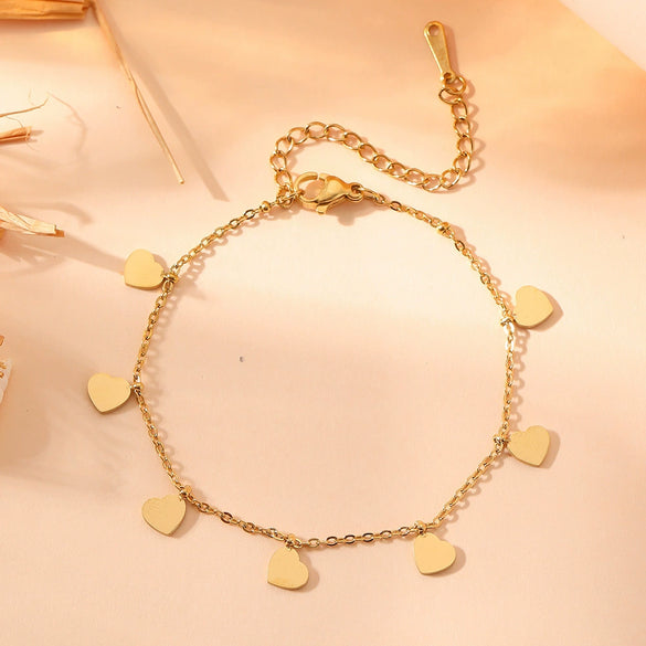 Multi Pendant Women's Necklace In Titanium Steel With Four Leaf Clover Love Star Moon Devil's Eye And Geometric Patterns