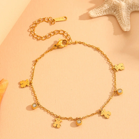 Multi Pendant Women's Necklace In Titanium Steel With Four Leaf Clover Love Star Moon Devil's Eye And Geometric Patterns