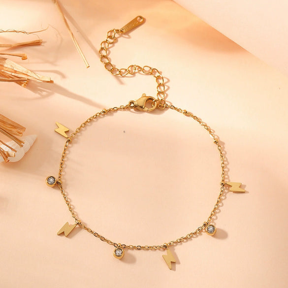 Multi Pendant Women's Necklace In Titanium Steel With Four Leaf Clover Love Star Moon Devil's Eye And Geometric Patterns