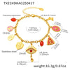 Multiaccessory Necklace Bracelet 316L Stainless Steel Furnace Vacuum Plated With Devil's Eye Pattern In Colorful Style