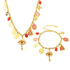 Multiaccessory Necklace Bracelet 316L Stainless Steel Furnace Vacuum Plated With Devil's Eye Pattern In Colorful Style