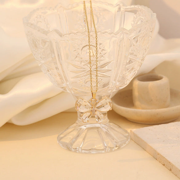 Multicolor Butterfly Pendant Fashion Stainless Steel Necklace