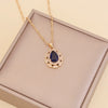 Multicolor Full Diamond Water Drop Women's Necklace With Water Wave Chain Made Of Glass Glaze And Artificial Crystal