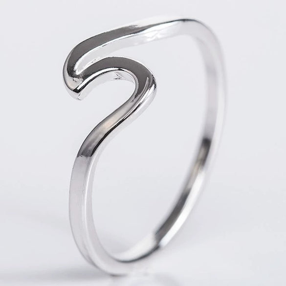 Multicolor Geometric Wave Ring Electroplated Metal Simple Unisex Jewelry Accessory