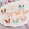 Multicolor Glass Butterfly Ring For Women Copper Electroplated Creative Jewelry