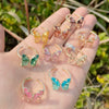 Multicolor Glass Butterfly Ring For Women Copper Electroplated Creative Jewelry