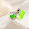 Multicolor Jelly Nebula Shell Metal Electroplated Piercing Earrings Unisex Fashion