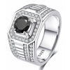 Multicolor Moissanite Full Diamond Four Claw Men's And Women's Ring In 925 Silver With Geometric Styling And Electroplating