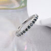 Multicolor Moissanite Oneline Single Row Round Stacked Simple Sterling Silver Ring With Geometric Design And Electroplating
