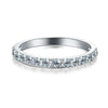 Multicolor Moissanite Oneline Single Row Round Stacked Simple Sterling Silver Ring With Geometric Design And Electroplating