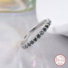 Multicolor Moissanite Oneline Single Row Round Stacked Simple Sterling Silver Ring With Geometric Design And Electroplating