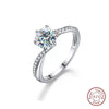 Multicolor Moissanite Twisted Arm Classic Sixclaw Ring For Women In 925 Silver With Geometric Design And Electroplating